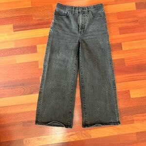 Madewell Wide-Leg Crop Jeans in Black Frosf, Size 27